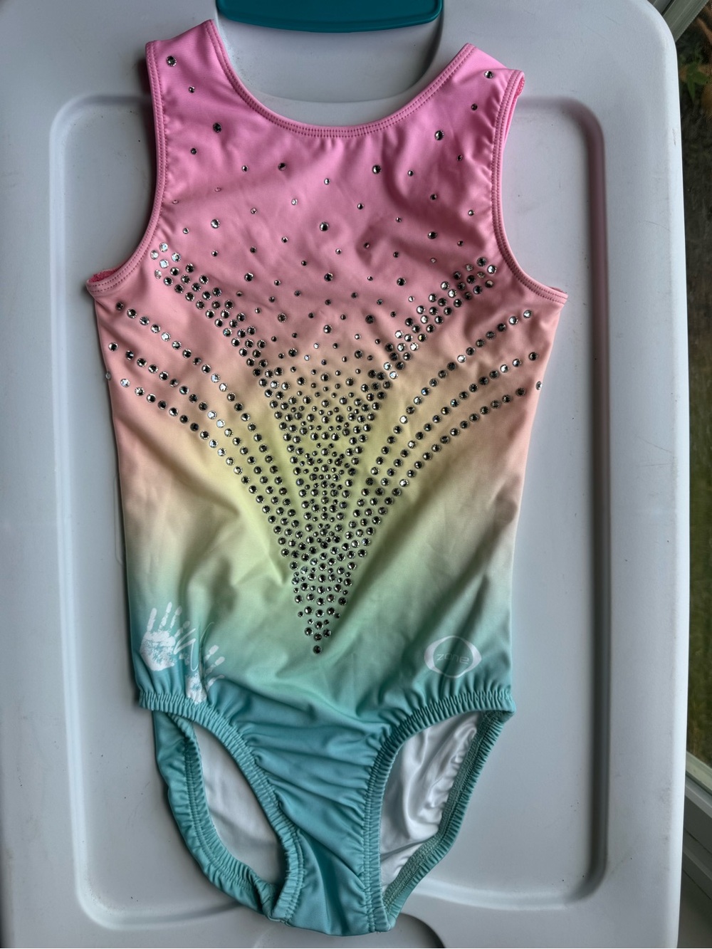 Youth medium Chalk Warrior Seaside sunset leotard